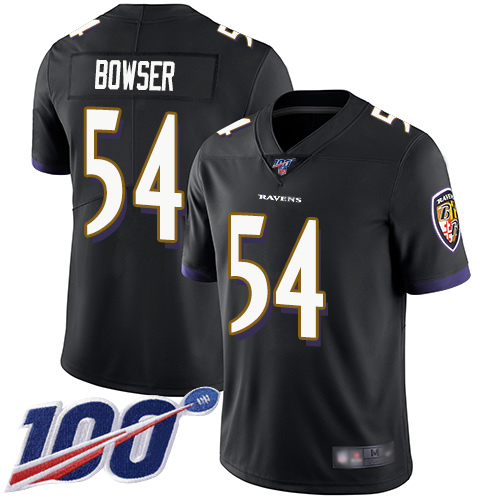 Baltimore Ravens Limited Black Men Tyus Bowser Alternate Jersey NFL Football 54 100th Season Vapor Untouchable